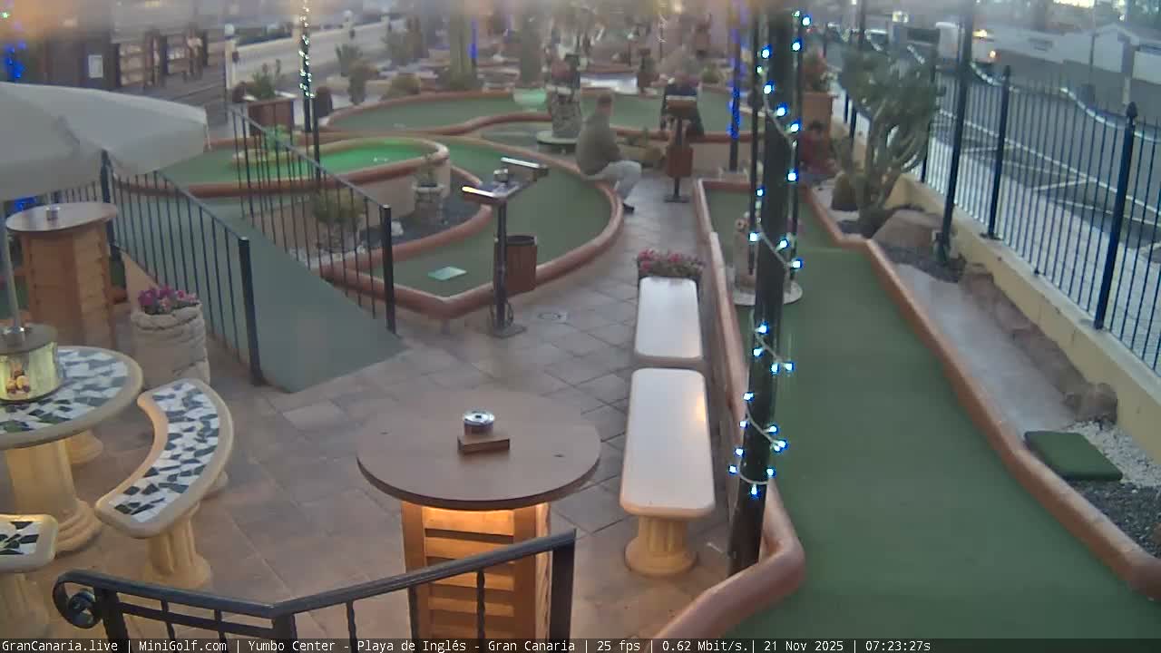 Gran Canaria, Yumbo Centrum Shopping Mall Mini Golf Field Live Cam - Playa del Inglés, San Bartolomé de Tirajana, Gran Canaria, Canary Islands (Canarias), Spain