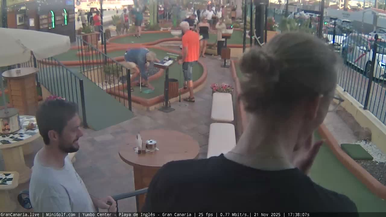 Gran Canaria, Yumbo Centrum Shopping Mall Mini Golf Field Live Cam - Playa del Inglés, San Bartolomé de Tirajana, Gran Canaria, Canary Islands (Canarias), Spain