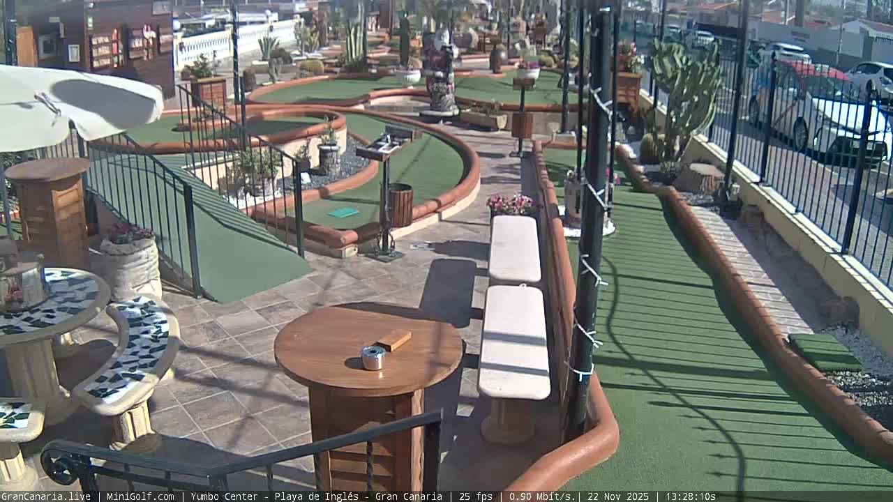 Gran Canaria, Yumbo Centrum Shopping Mall Mini Golf Field Live Cam - Playa del Inglés, San Bartolomé de Tirajana, Gran Canaria, Canary Islands (Canarias), Spain