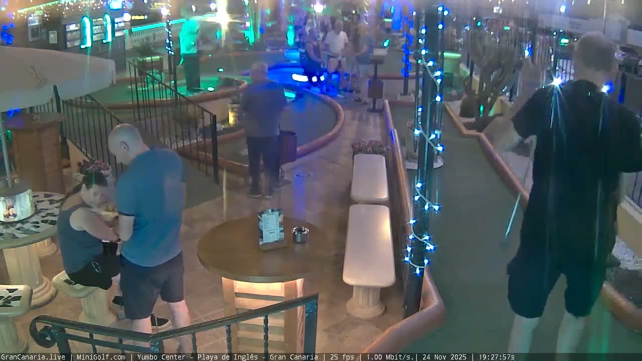 Gran Canaria, Yumbo Centrum Shopping Mall Mini Golf Field Live Cam - Playa del Inglés, San Bartolomé de Tirajana, Gran Canaria, Canary Islands (Canarias), Spain