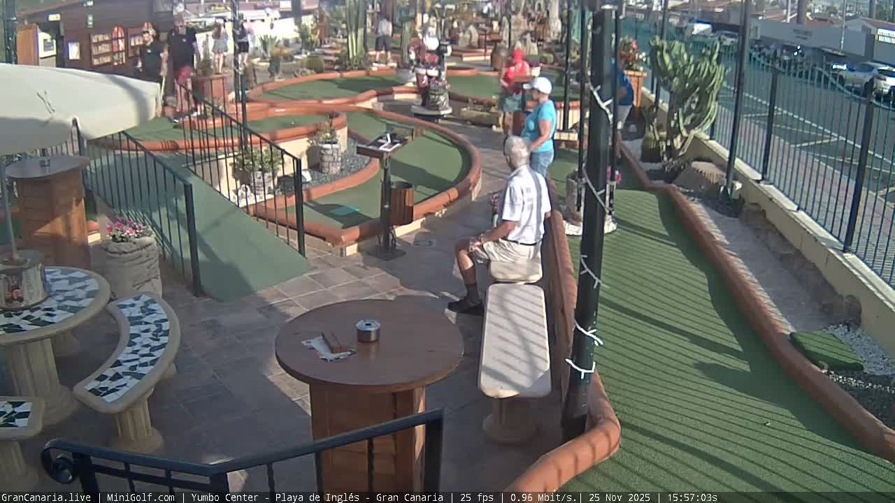 Gran Canaria, Yumbo Centrum Shopping Mall Mini Golf Field Live Cam - Playa del Inglés, San Bartolomé de Tirajana, Gran Canaria, Canary Islands (Canarias), Spain