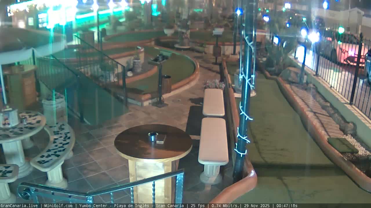 Gran Canaria, Yumbo Centrum Shopping Mall Mini Golf Field Live Cam - Playa del Inglés, San Bartolomé de Tirajana, Gran Canaria, Canary Islands (Canarias), Spain