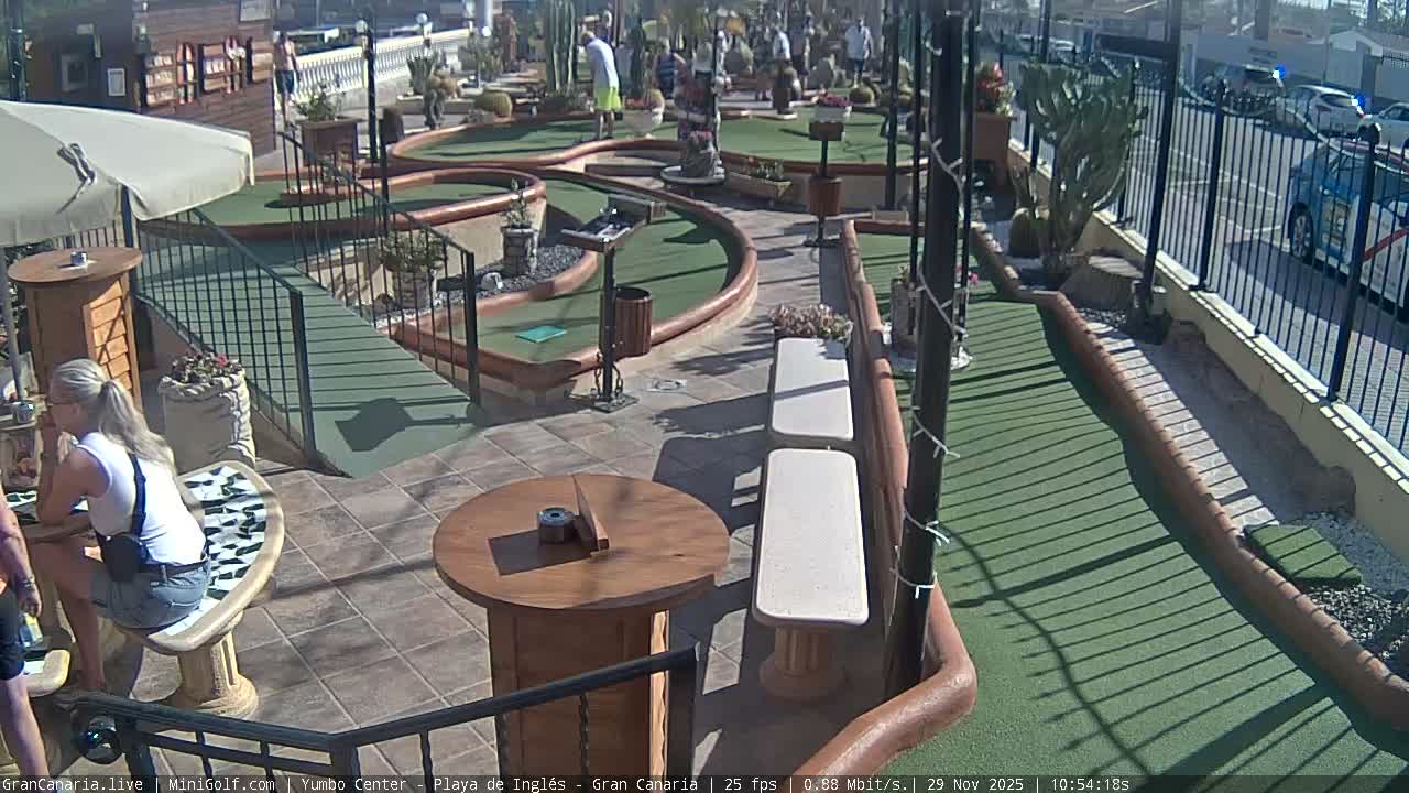 Gran Canaria, Yumbo Centrum Shopping Mall Mini Golf Field Live Cam - Playa del Inglés, San Bartolomé de Tirajana, Gran Canaria, Canary Islands (Canarias), Spain