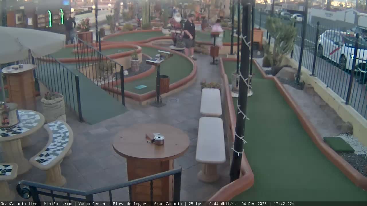 Gran Canaria, Yumbo Centrum Shopping Mall Mini Golf Field Live Cam - Playa del Inglés, San Bartolomé de Tirajana, Gran Canaria, Canary Islands (Canarias), Spain