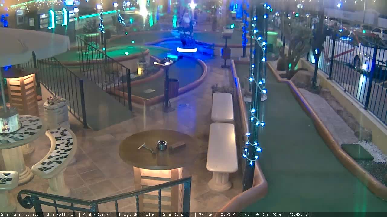 Gran Canaria, Yumbo Centrum Shopping Mall Mini Golf Field Live Cam - Playa del Inglés, San Bartolomé de Tirajana, Gran Canaria, Canary Islands (Canarias), Spain