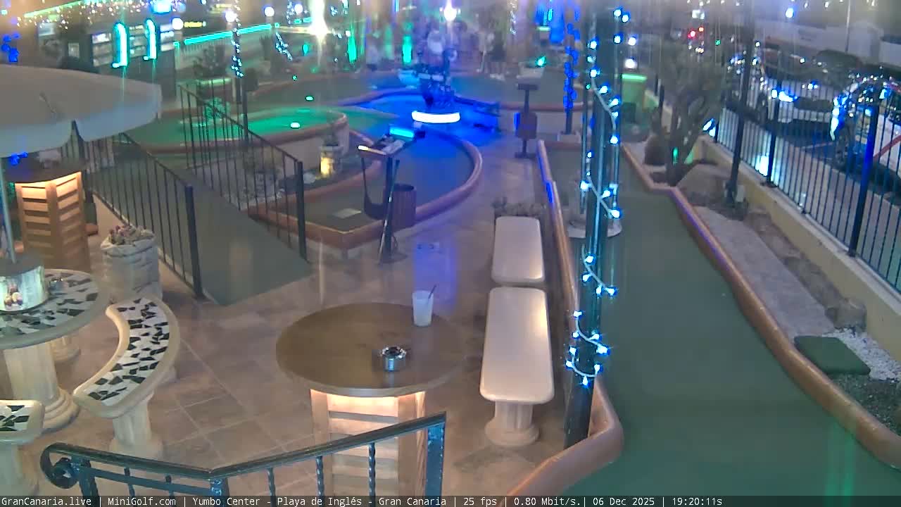 Gran Canaria, Yumbo Centrum Shopping Mall Mini Golf Field Live Cam - Playa del Inglés, San Bartolomé de Tirajana, Gran Canaria, Canary Islands (Canarias), Spain