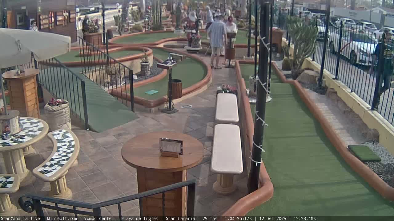 Gran Canaria, Yumbo Centrum Shopping Mall Mini Golf Field Live Cam - Playa del Inglés, San Bartolomé de Tirajana, Gran Canaria, Canary Islands (Canarias), Spain