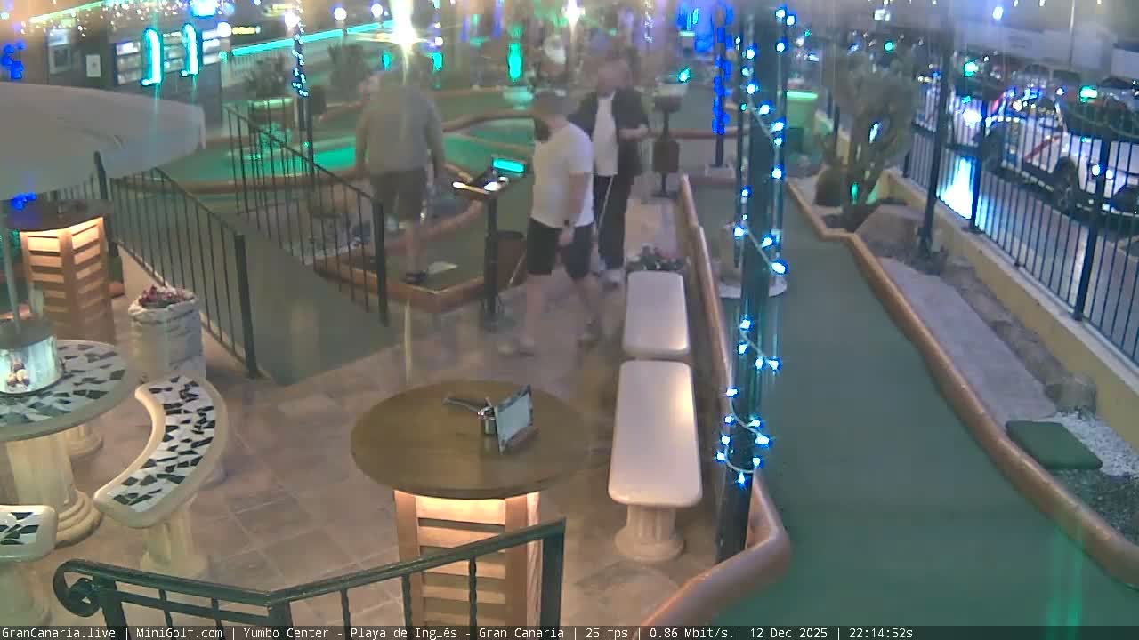Gran Canaria, Yumbo Centrum Shopping Mall Mini Golf Field Live Cam - Playa del Inglés, San Bartolomé de Tirajana, Gran Canaria, Canary Islands (Canarias), Spain