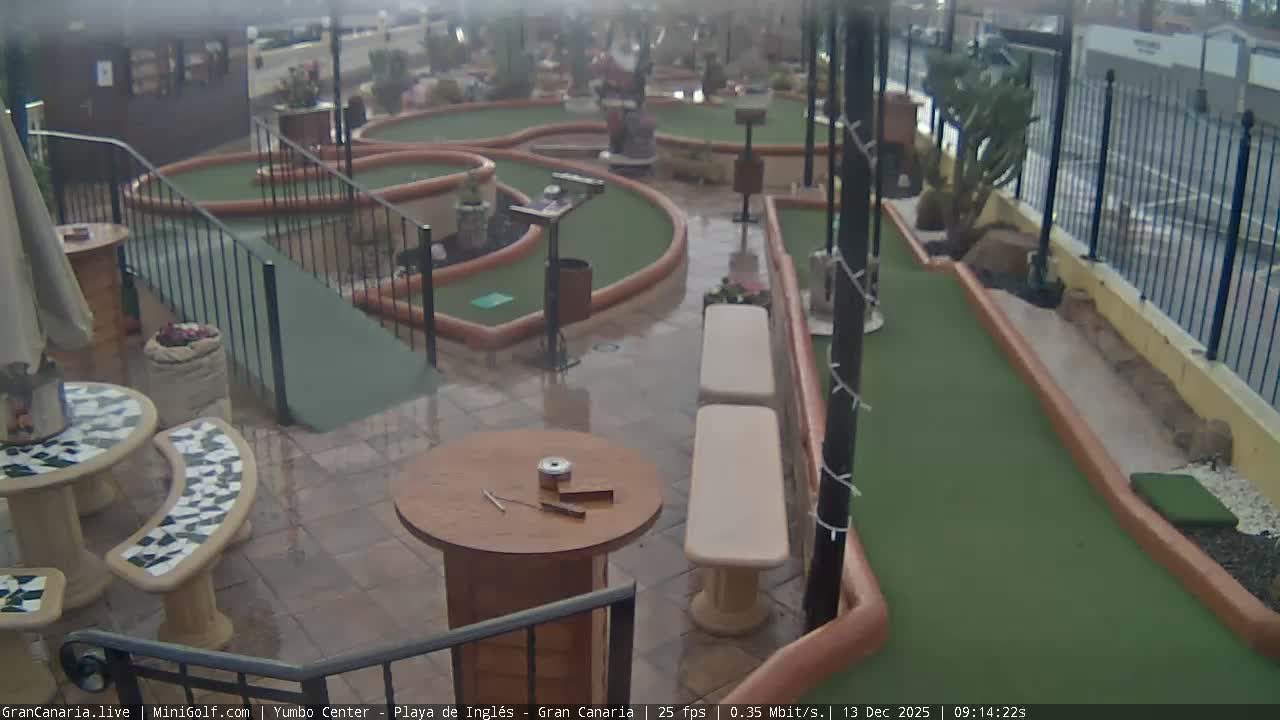 Gran Canaria, Yumbo Centrum Shopping Mall Mini Golf Field Live Cam - Playa del Inglés, San Bartolomé de Tirajana, Gran Canaria, Canary Islands (Canarias), Spain
