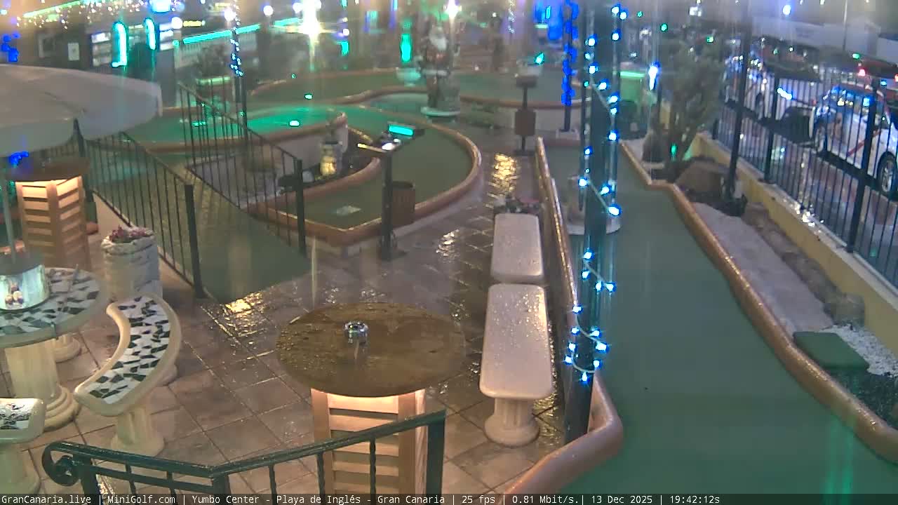 Gran Canaria, Yumbo Centrum Shopping Mall Mini Golf Field Live Cam - Playa del Inglés, San Bartolomé de Tirajana, Gran Canaria, Canary Islands (Canarias), Spain