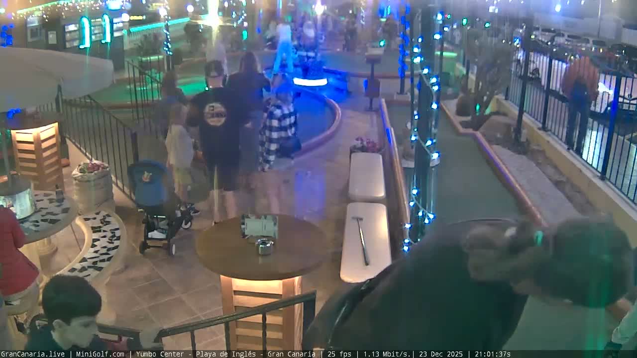 Gran Canaria, Yumbo Centrum Shopping Mall Mini Golf Field Live Cam - Playa del Inglés, San Bartolomé de Tirajana, Gran Canaria, Canary Islands (Canarias), Spain