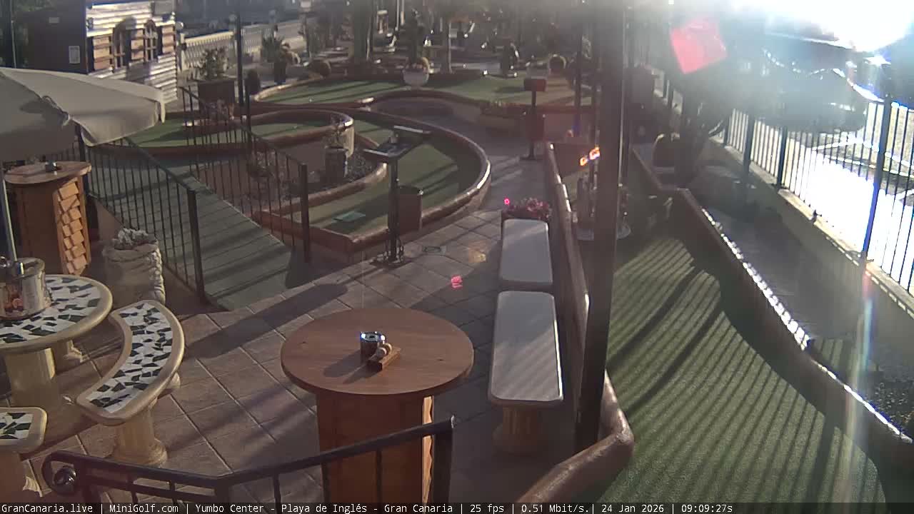 Gran Canaria, Yumbo Centrum Shopping Mall Mini Golf Field Live Cam - Playa del Inglés, San Bartolomé de Tirajana, Gran Canaria, Canary Islands (Canarias), Spain