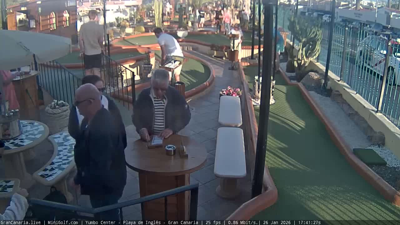 Gran Canaria, Yumbo Centrum Shopping Mall Mini Golf Field Live Cam - Playa del Inglés, San Bartolomé de Tirajana, Gran Canaria, Canary Islands (Canarias), Spain