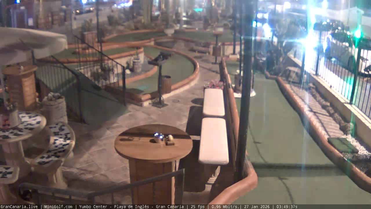 Gran Canaria, Yumbo Centrum Shopping Mall Mini Golf Field Live Cam - Playa del Inglés, San Bartolomé de Tirajana, Gran Canaria, Canary Islands (Canarias), Spain