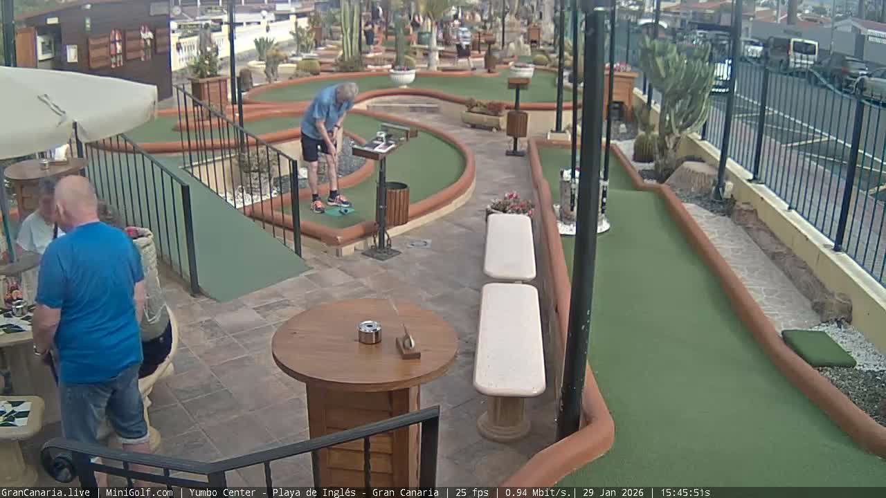 Gran Canaria, Yumbo Centrum Shopping Mall Mini Golf Field Live Cam - Playa del Inglés, San Bartolomé de Tirajana, Gran Canaria, Canary Islands (Canarias), Spain