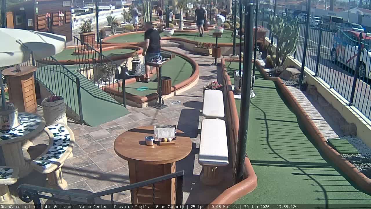 Gran Canaria, Yumbo Centrum Shopping Mall Mini Golf Field Live Cam - Playa del Inglés, San Bartolomé de Tirajana, Gran Canaria, Canary Islands (Canarias), Spain