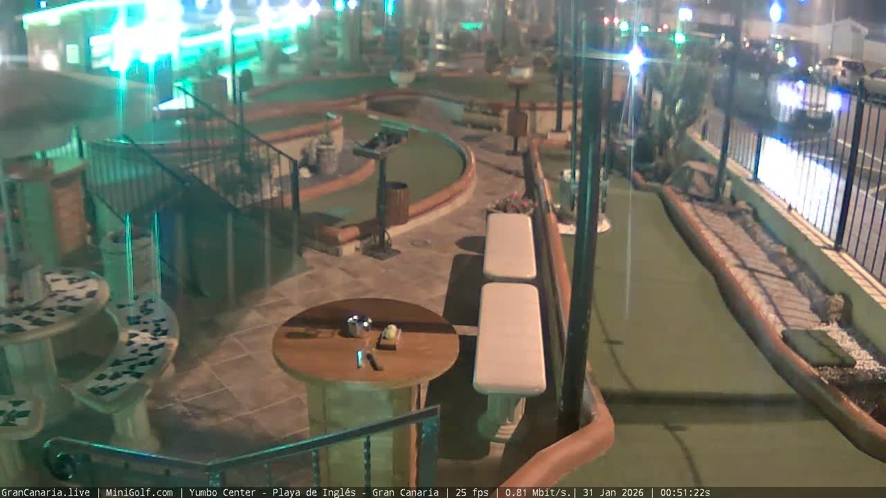 Gran Canaria, Yumbo Centrum Shopping Mall Mini Golf Field Live Cam - Playa del Inglés, San Bartolomé de Tirajana, Gran Canaria, Canary Islands (Canarias), Spain