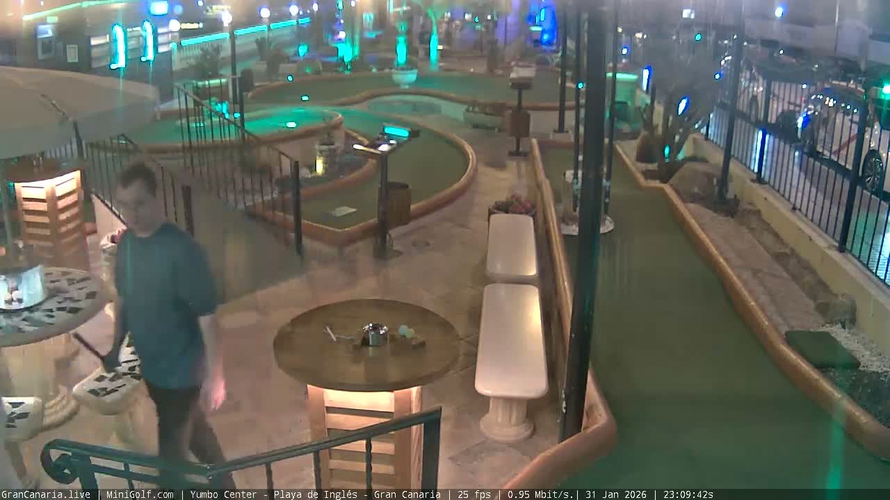 Gran Canaria, Yumbo Centrum Shopping Mall Mini Golf Field Live Cam - Playa del Inglés, San Bartolomé de Tirajana, Gran Canaria, Canary Islands (Canarias), Spain