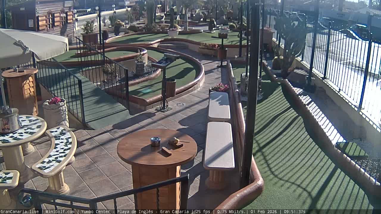 Gran Canaria, Yumbo Centrum Shopping Mall Mini Golf Field Live Cam - Playa del Inglés, San Bartolomé de Tirajana, Gran Canaria, Canary Islands (Canarias), Spain