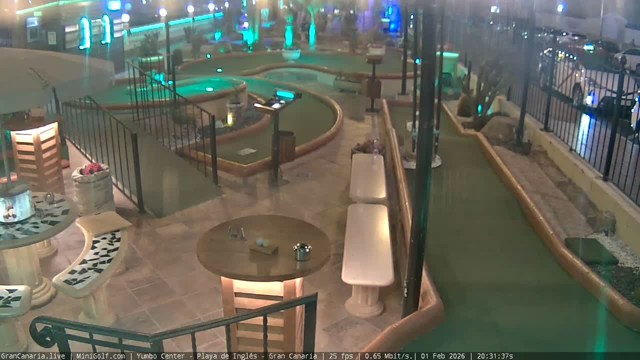 Gran Canaria, Yumbo Centrum Shopping Mall Mini Golf Field Live Cam - Playa del Inglés, San Bartolomé de Tirajana, Gran Canaria, Canary Islands (Canarias), Spain