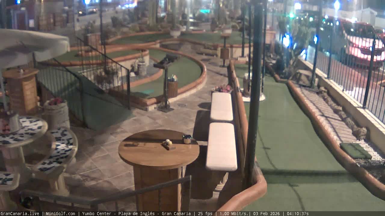 Gran Canaria, Yumbo Centrum Shopping Mall Mini Golf Field Live Cam - Playa del Inglés, San Bartolomé de Tirajana, Gran Canaria, Canary Islands (Canarias), Spain