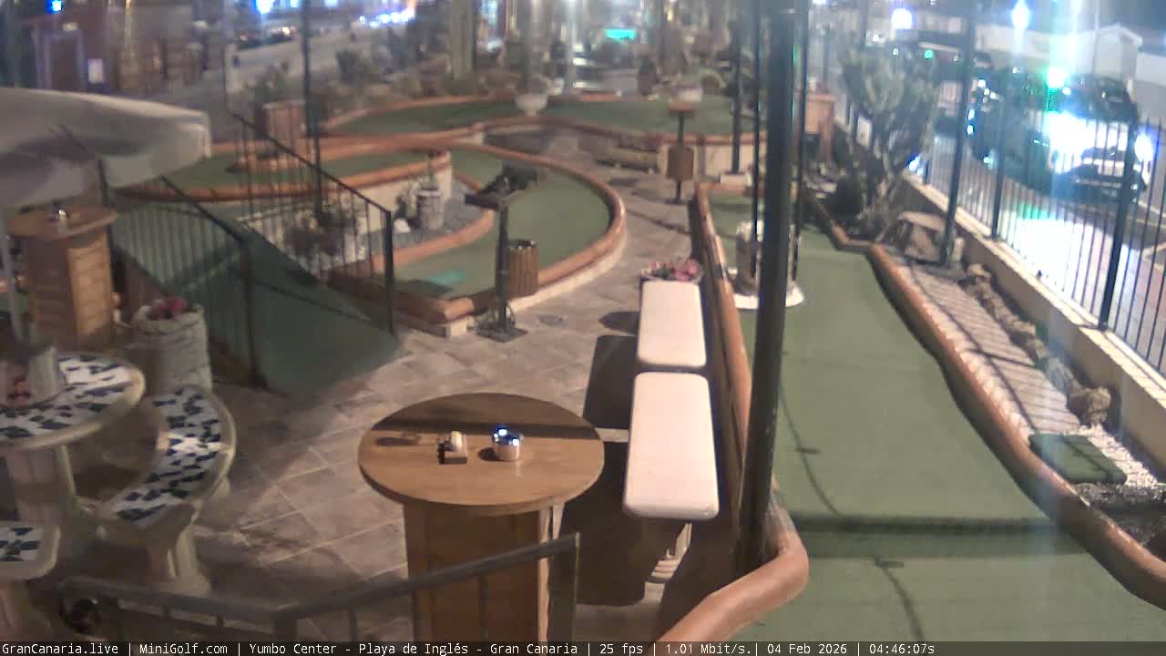 Gran Canaria, Yumbo Centrum Shopping Mall Mini Golf Field Live Cam - Playa del Inglés, San Bartolomé de Tirajana, Gran Canaria, Canary Islands (Canarias), Spain