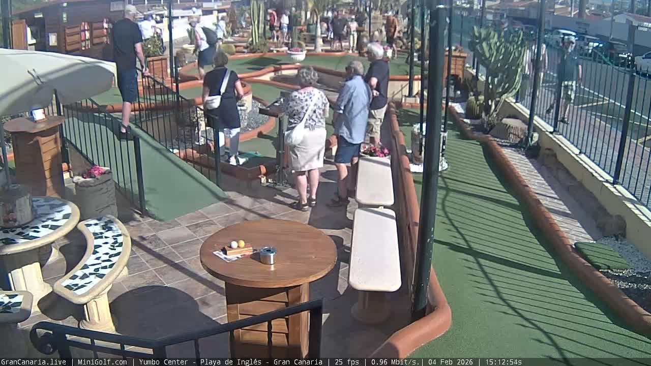 Gran Canaria, Yumbo Centrum Shopping Mall Mini Golf Field Live Cam - Playa del Inglés, San Bartolomé de Tirajana, Gran Canaria, Canary Islands (Canarias), Spain