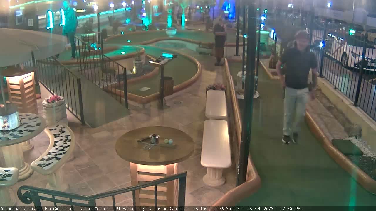 Gran Canaria, Yumbo Centrum Shopping Mall Mini Golf Field Live Cam - Playa del Inglés, San Bartolomé de Tirajana, Gran Canaria, Canary Islands (Canarias), Spain
