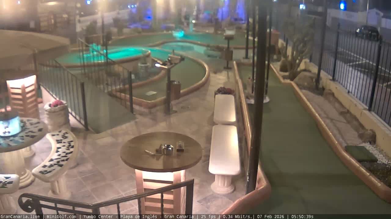 Gran Canaria, Yumbo Centrum Shopping Mall Mini Golf Field Live Cam - Playa del Inglés, San Bartolomé de Tirajana, Gran Canaria, Canary Islands (Canarias), Spain