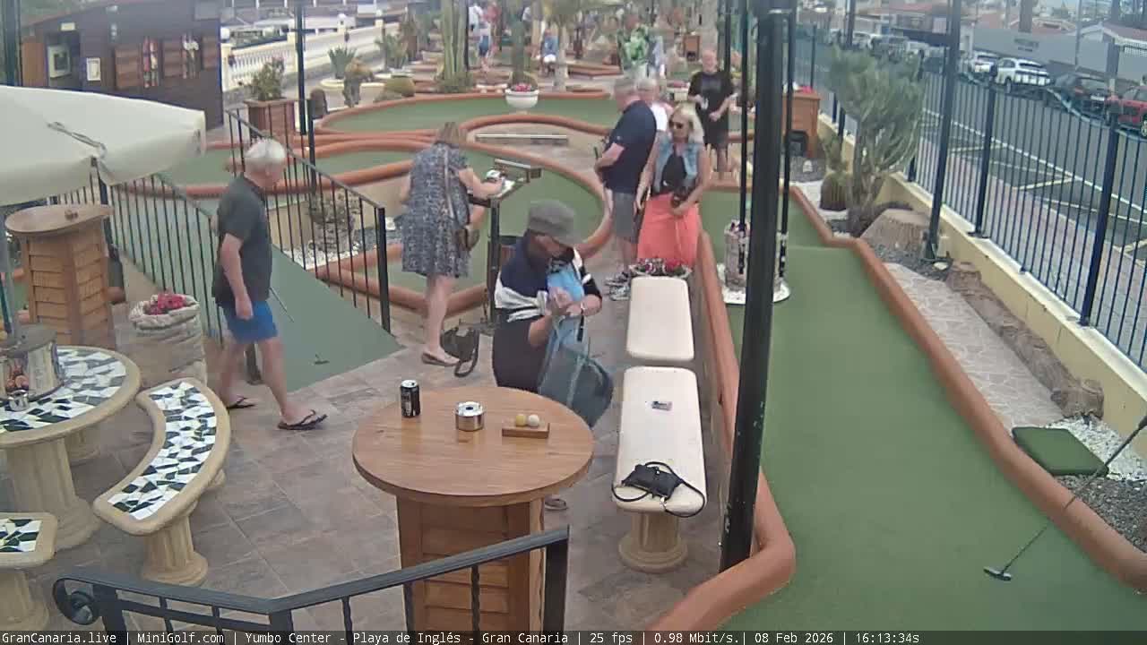 Gran Canaria, Yumbo Centrum Shopping Mall Mini Golf Field Live Cam - Playa del Inglés, San Bartolomé de Tirajana, Gran Canaria, Canary Islands (Canarias), Spain