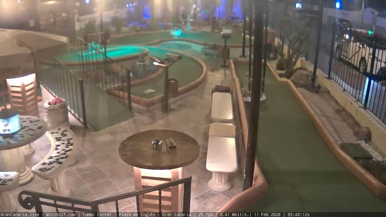 Gran Canaria, Yumbo Centrum Shopping Mall Mini Golf Field Live Cam - Playa del Inglés, San Bartolomé de Tirajana, Gran Canaria, Canary Islands (Canarias), Spain