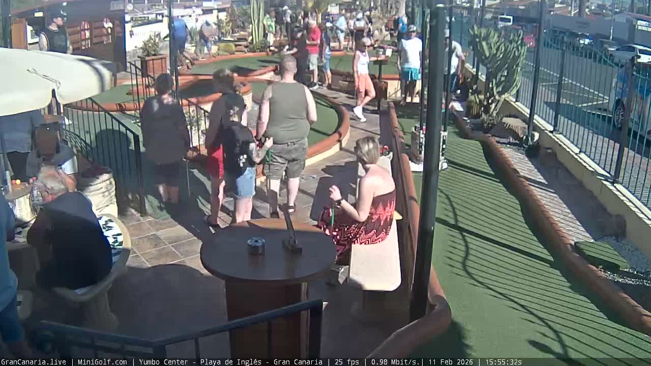 Gran Canaria, Yumbo Centrum Shopping Mall Mini Golf Field Live Cam - Playa del Inglés, San Bartolomé de Tirajana, Gran Canaria, Canary Islands (Canarias), Spain