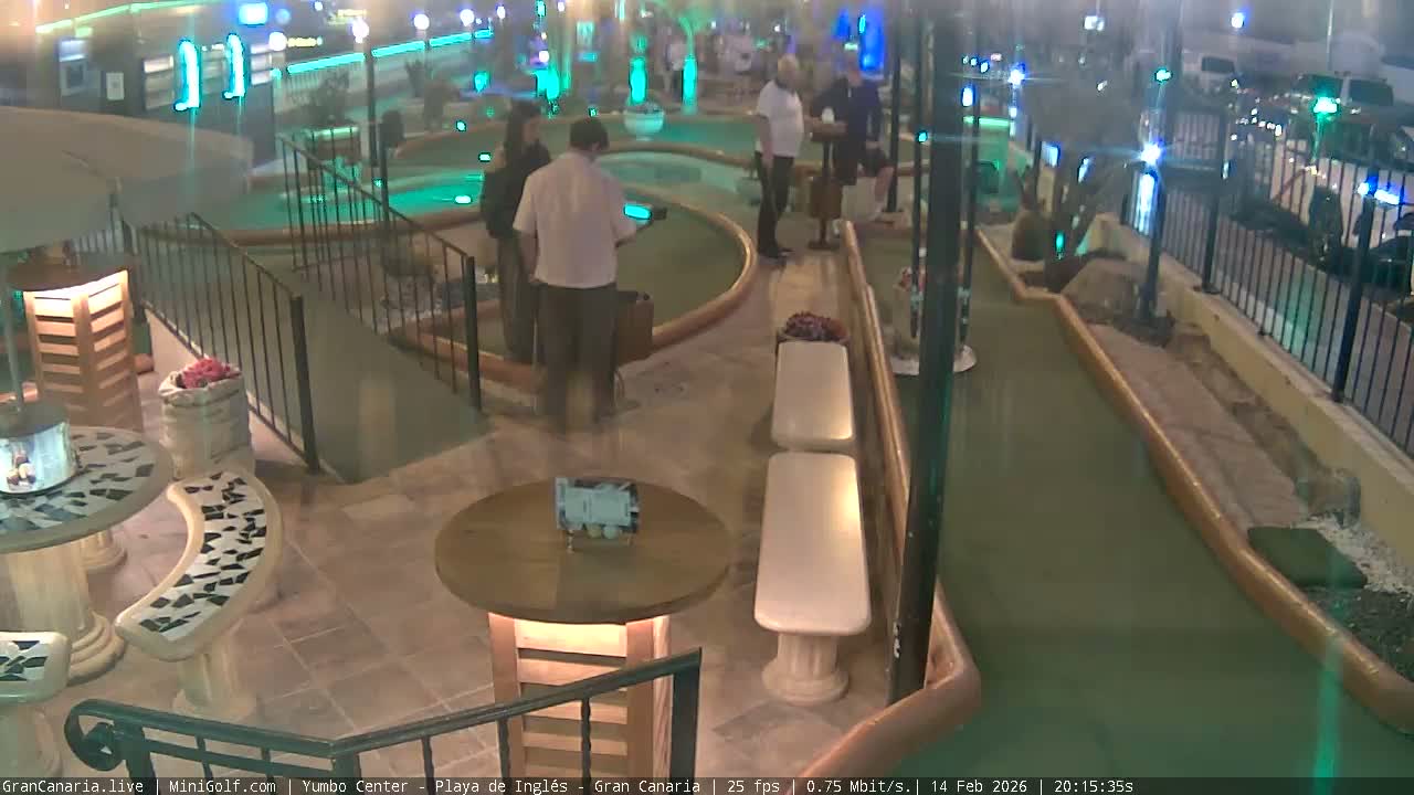 Gran Canaria, Yumbo Centrum Shopping Mall Mini Golf Field Live Cam - Playa del Inglés, San Bartolomé de Tirajana, Gran Canaria, Canary Islands (Canarias), Spain