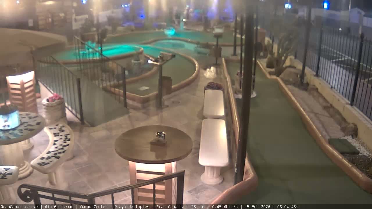 Gran Canaria, Yumbo Centrum Shopping Mall Mini Golf Field Live Cam - Playa del Inglés, San Bartolomé de Tirajana, Gran Canaria, Canary Islands (Canarias), Spain
