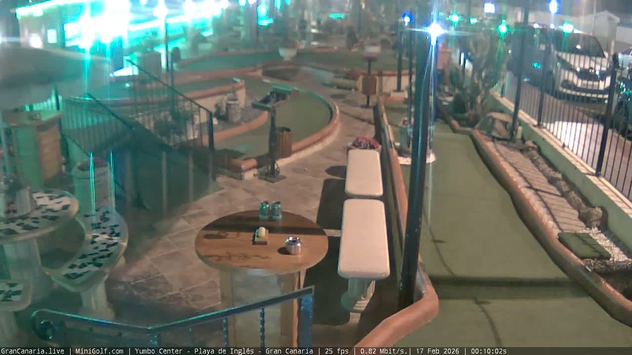 Gran Canaria, Yumbo Centrum Shopping Mall Mini Golf Field Live Cam - Playa del Inglés, San Bartolomé de Tirajana, Gran Canaria, Canary Islands (Canarias), Spain