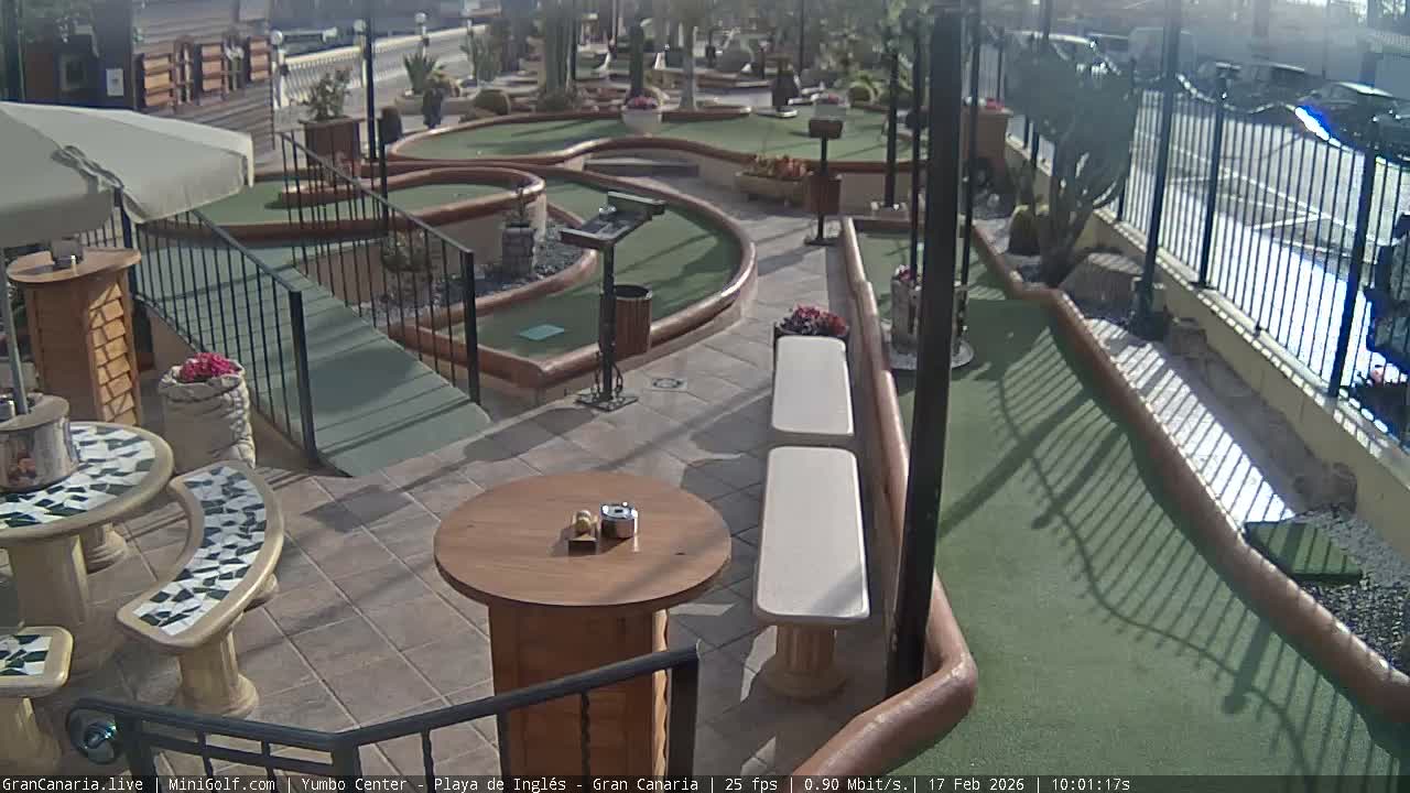 Gran Canaria, Yumbo Centrum Shopping Mall Mini Golf Field Live Cam - Playa del Inglés, San Bartolomé de Tirajana, Gran Canaria, Canary Islands (Canarias), Spain