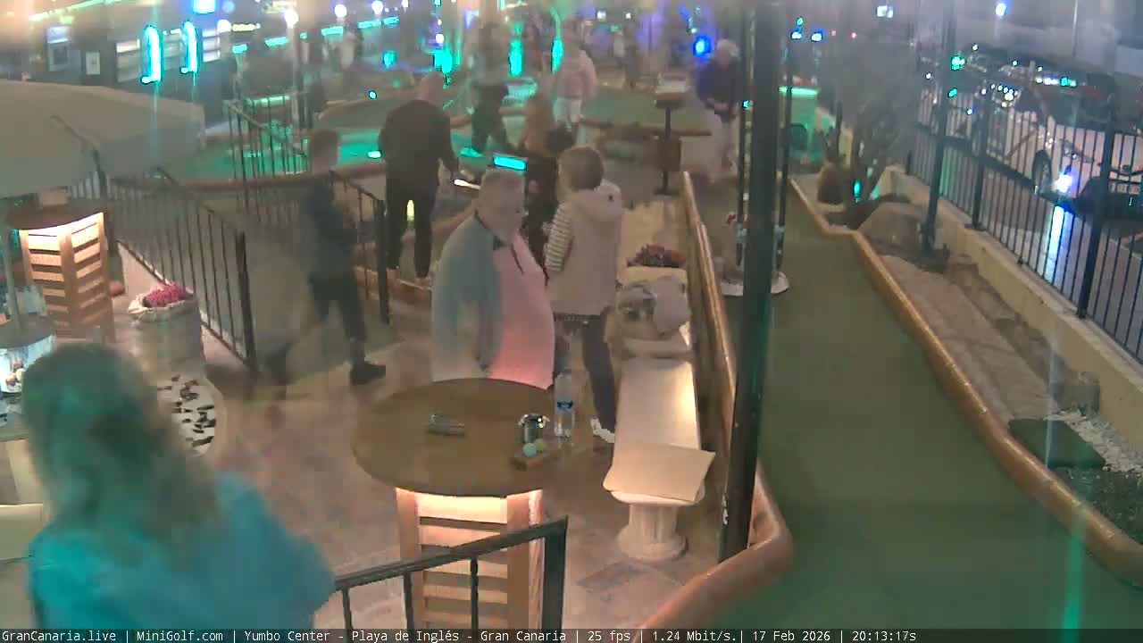 Gran Canaria, Yumbo Centrum Shopping Mall Mini Golf Field Live Cam - Playa del Inglés, San Bartolomé de Tirajana, Gran Canaria, Canary Islands (Canarias), Spain