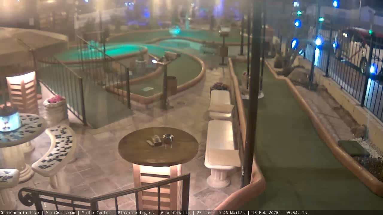 Gran Canaria, Yumbo Centrum Shopping Mall Mini Golf Field Live Cam - Playa del Inglés, San Bartolomé de Tirajana, Gran Canaria, Canary Islands (Canarias), Spain