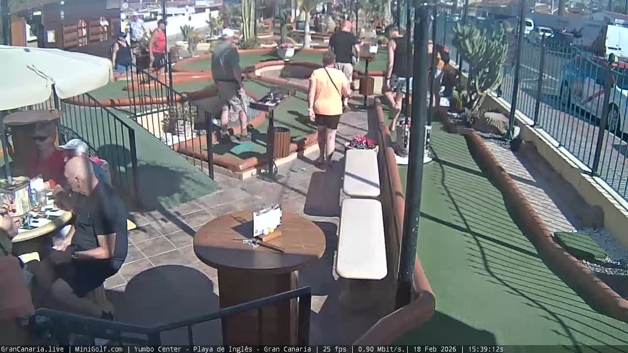 Gran Canaria, Yumbo Centrum Shopping Mall Mini Golf Field Live Cam - Playa del Inglés, San Bartolomé de Tirajana, Gran Canaria, Canary Islands (Canarias), Spain
