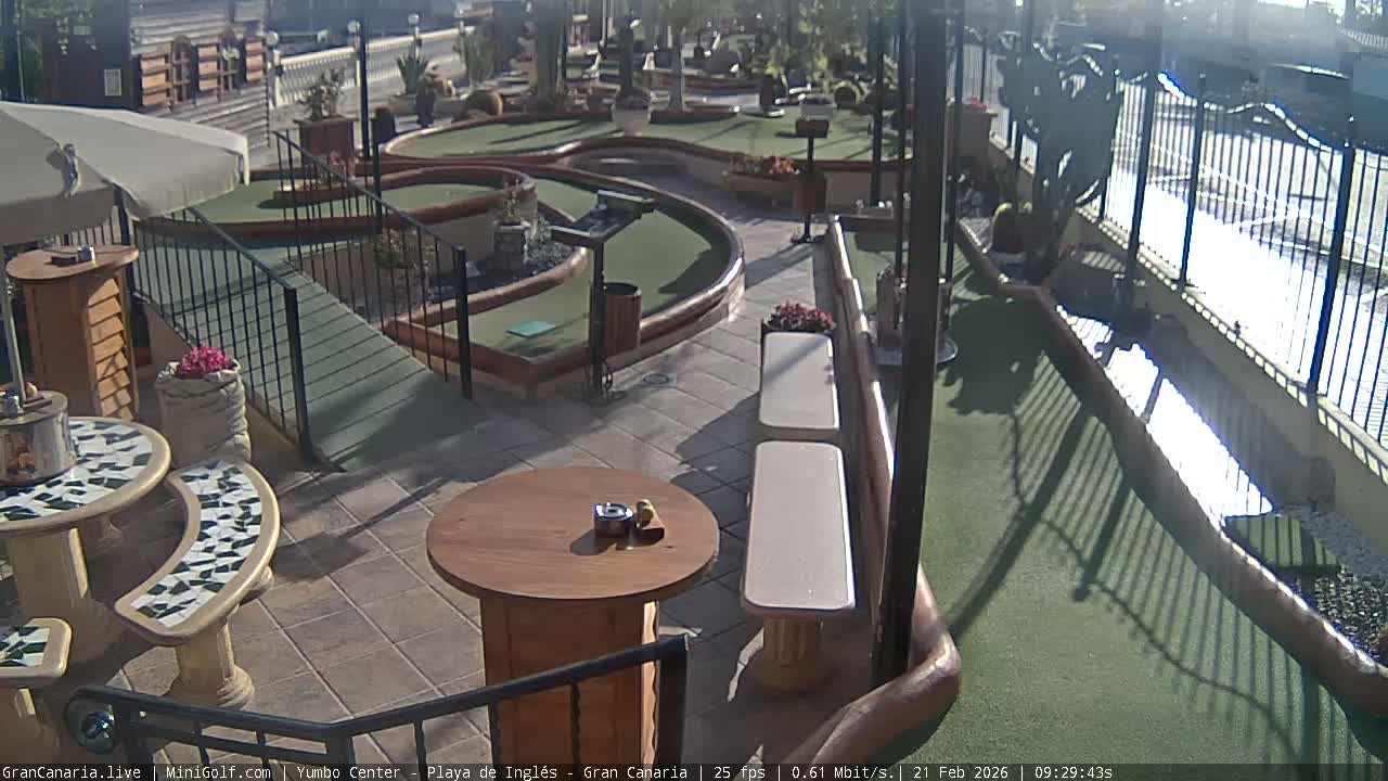 Gran Canaria, Yumbo Centrum Shopping Mall Mini Golf Field Live Cam - Playa del Inglés, San Bartolomé de Tirajana, Gran Canaria, Canary Islands (Canarias), Spain
