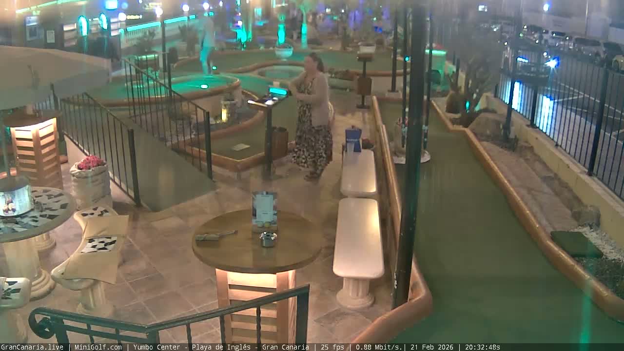 Gran Canaria, Yumbo Centrum Shopping Mall Mini Golf Field Live Cam - Playa del Inglés, San Bartolomé de Tirajana, Gran Canaria, Canary Islands (Canarias), Spain