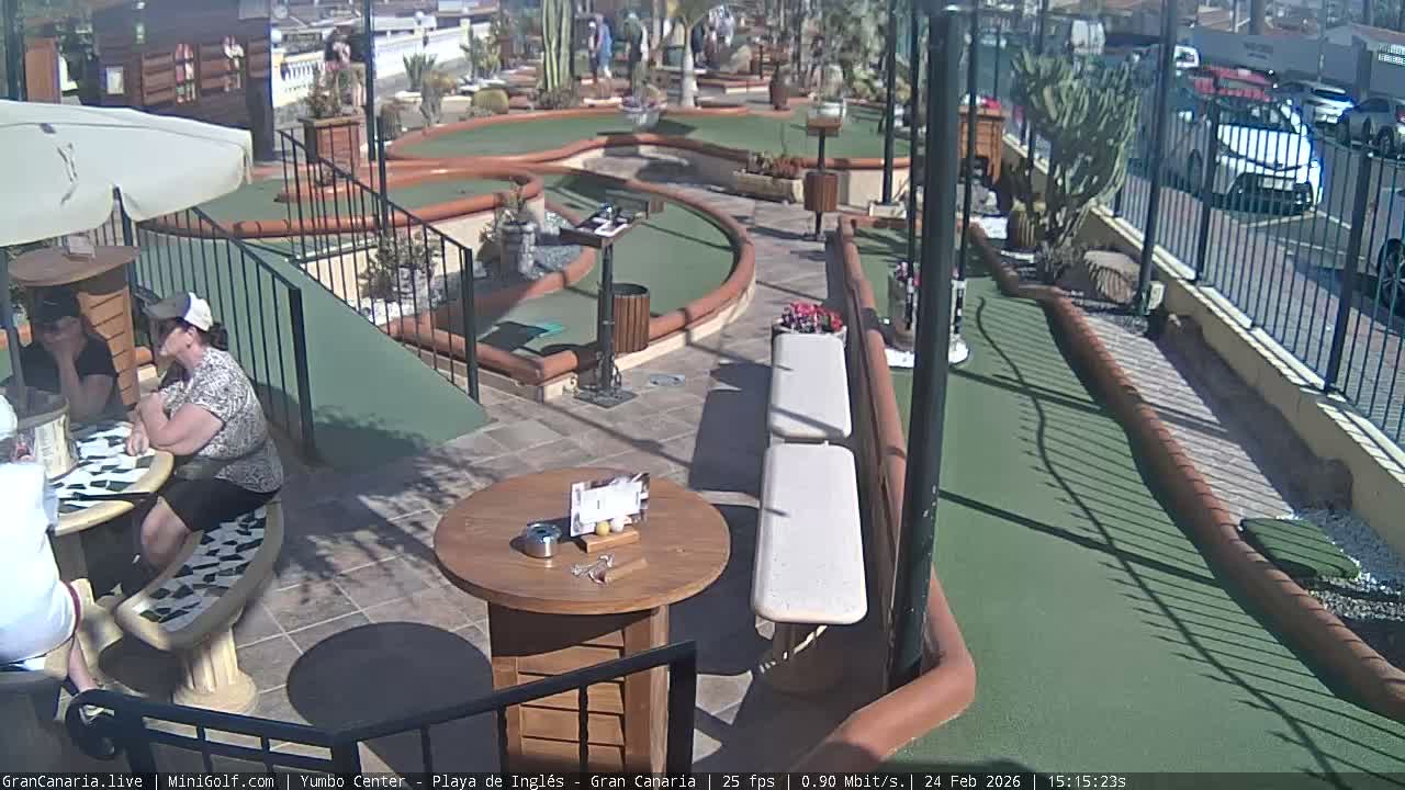 Gran Canaria, Yumbo Centrum Shopping Mall Mini Golf Field Live Cam - Playa del Inglés, San Bartolomé de Tirajana, Gran Canaria, Canary Islands (Canarias), Spain