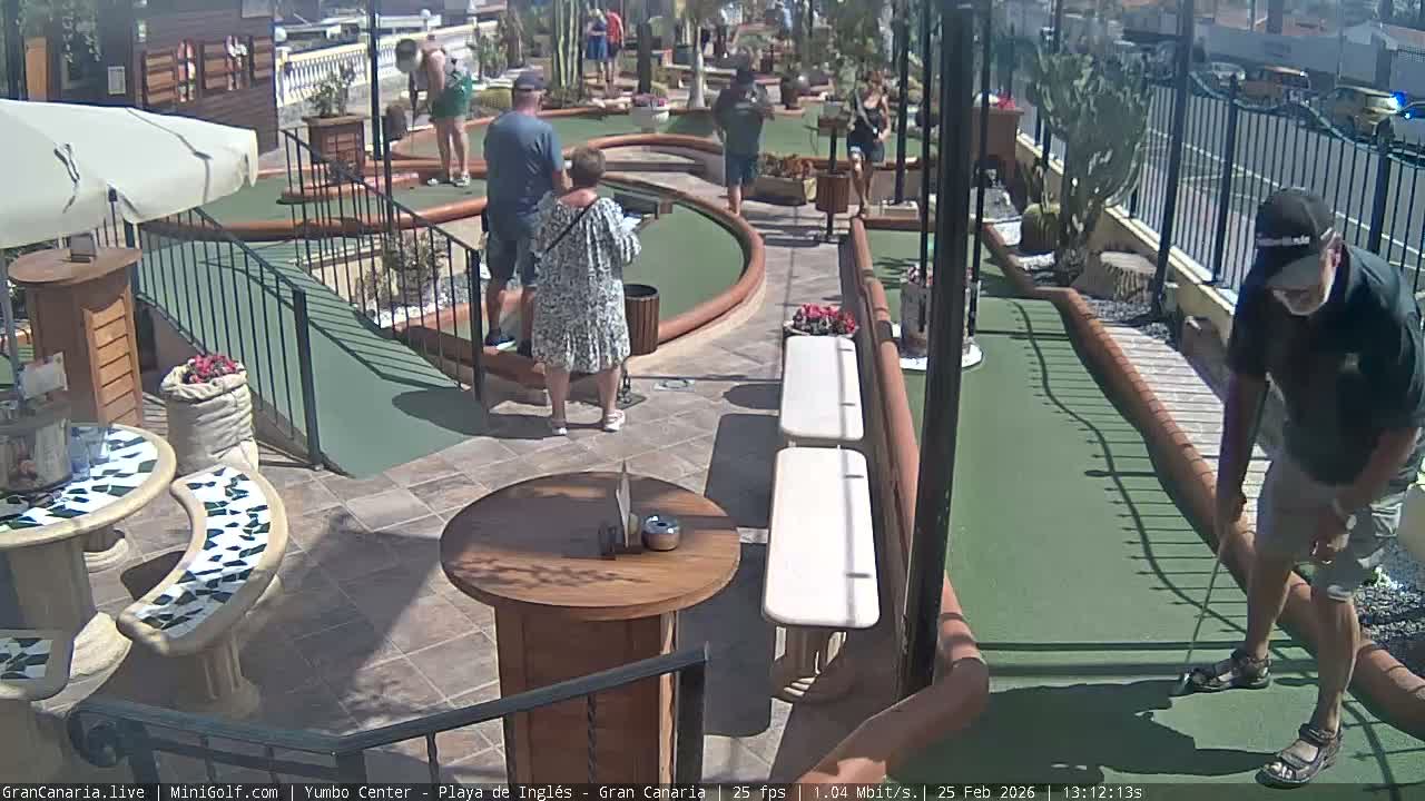 Gran Canaria, Yumbo Centrum Shopping Mall Mini Golf Field Live Cam - Playa del Inglés, San Bartolomé de Tirajana, Gran Canaria, Canary Islands (Canarias), Spain