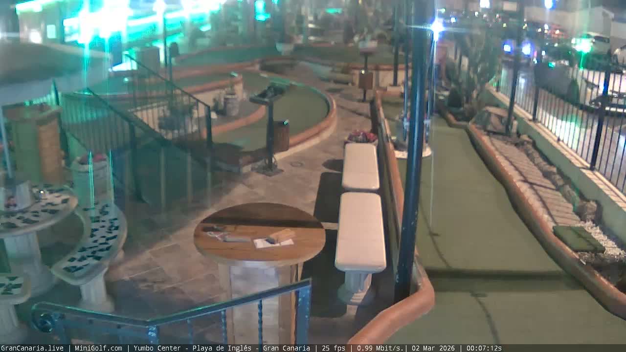 Gran Canaria, Yumbo Centrum Shopping Mall Mini Golf Field Live Cam - Playa del Inglés, San Bartolomé de Tirajana, Gran Canaria, Canary Islands (Canarias), Spain