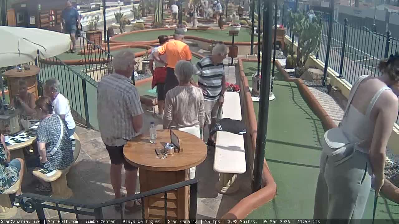 Gran Canaria, Yumbo Centrum Shopping Mall Mini Golf Field Live Cam - Playa del Inglés, San Bartolomé de Tirajana, Gran Canaria, Canary Islands (Canarias), Spain