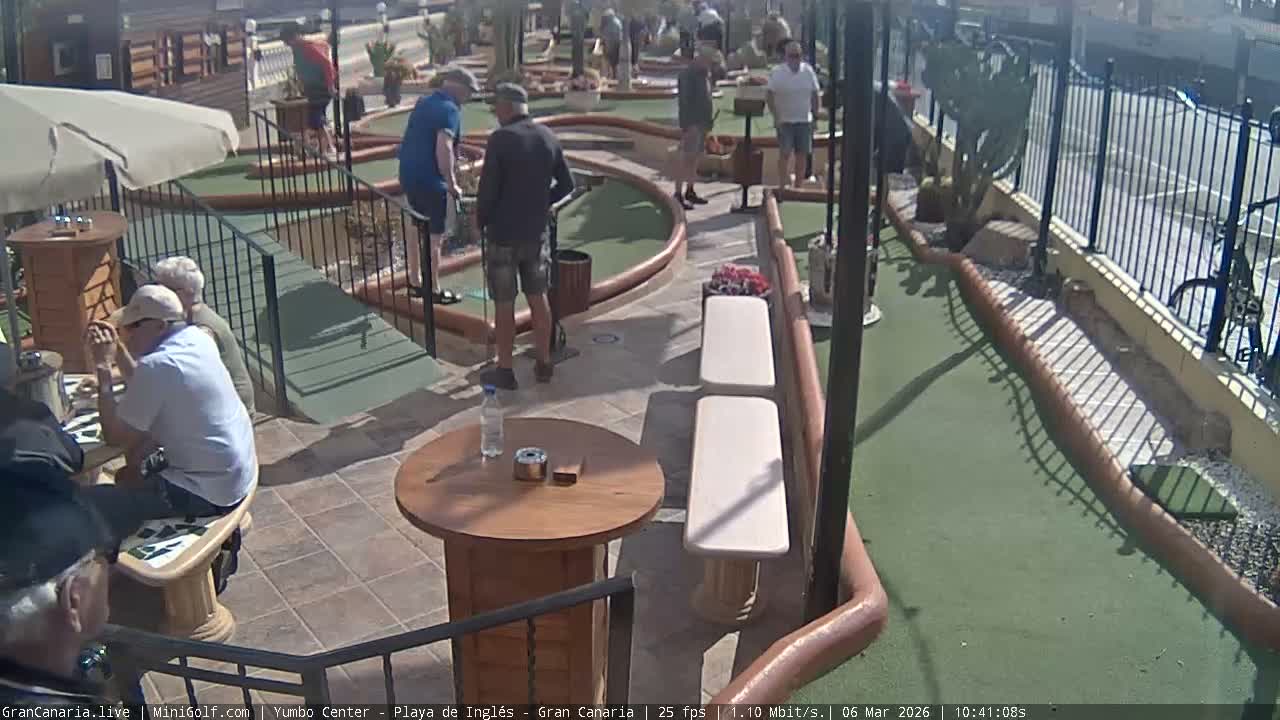 Gran Canaria, Yumbo Centrum Shopping Mall Mini Golf Field Live Cam - Playa del Inglés, San Bartolomé de Tirajana, Gran Canaria, Canary Islands (Canarias), Spain