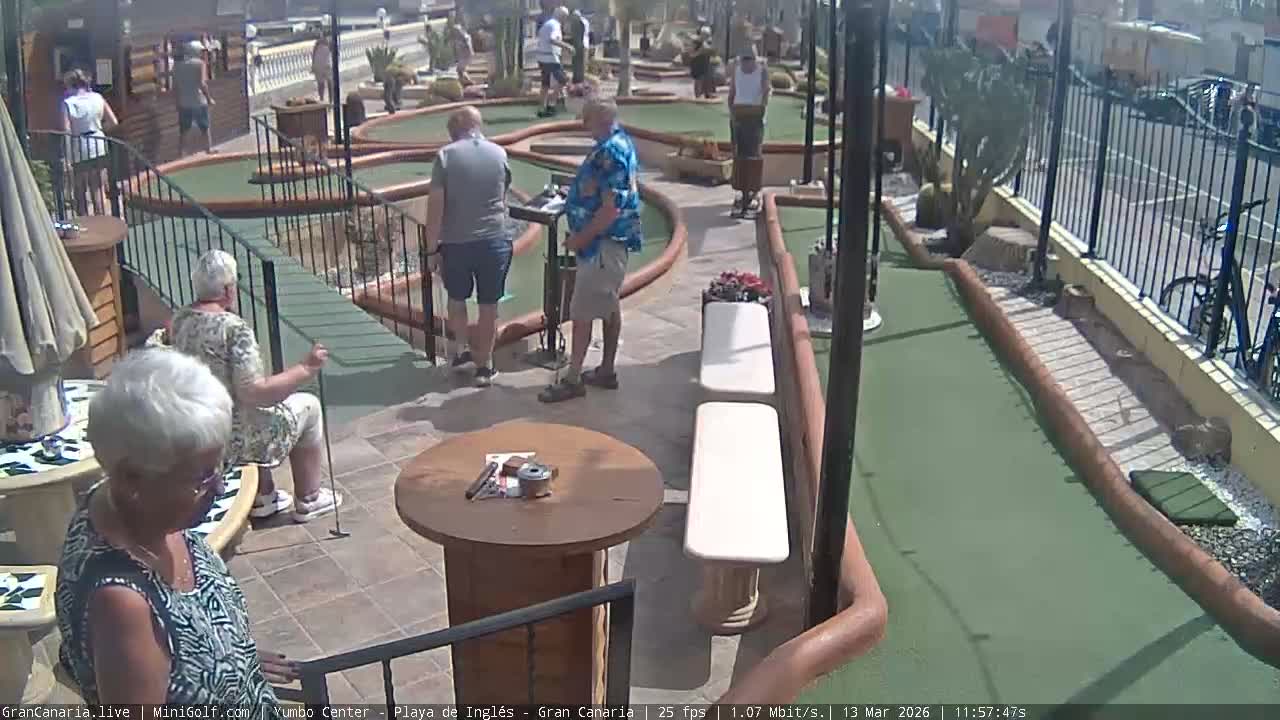 Gran Canaria, Yumbo Centrum Shopping Mall Mini Golf Field Live Cam - Playa del Inglés, San Bartolomé de Tirajana, Gran Canaria, Canary Islands (Canarias), Spain