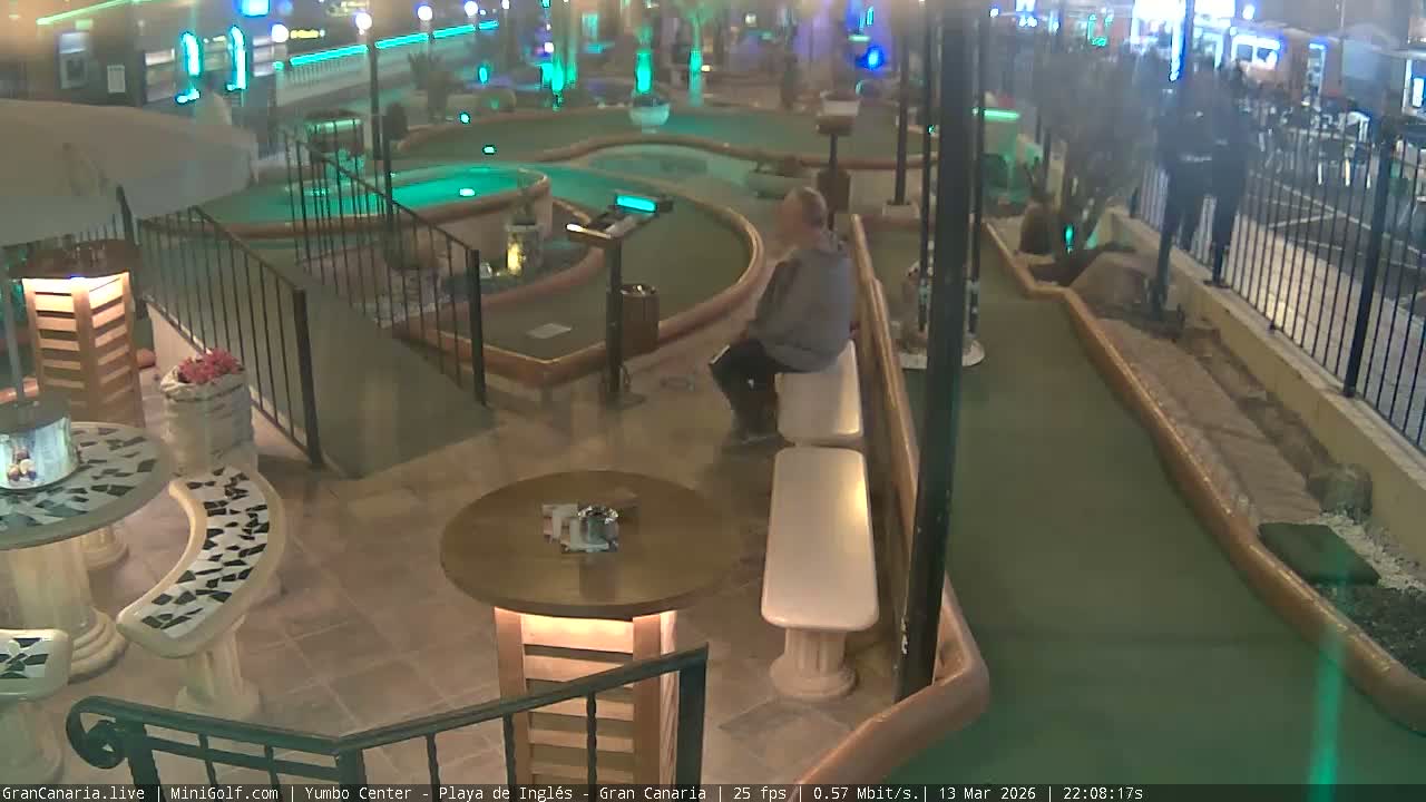 Gran Canaria, Yumbo Centrum Shopping Mall Mini Golf Field Live Cam - Playa del Inglés, San Bartolomé de Tirajana, Gran Canaria, Canary Islands (Canarias), Spain
