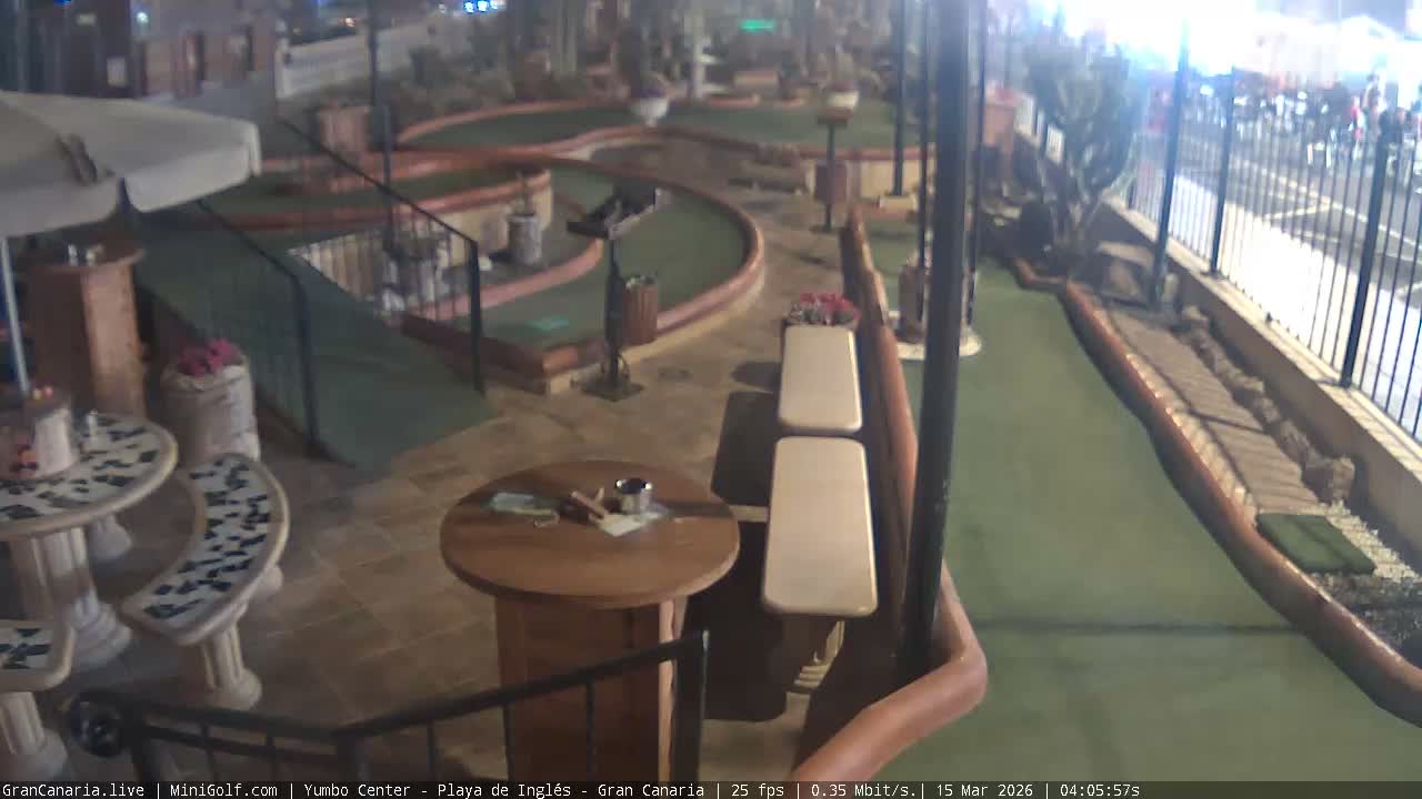 Gran Canaria, Yumbo Centrum Shopping Mall Mini Golf Field Live Cam - Playa del Inglés, San Bartolomé de Tirajana, Gran Canaria, Canary Islands (Canarias), Spain