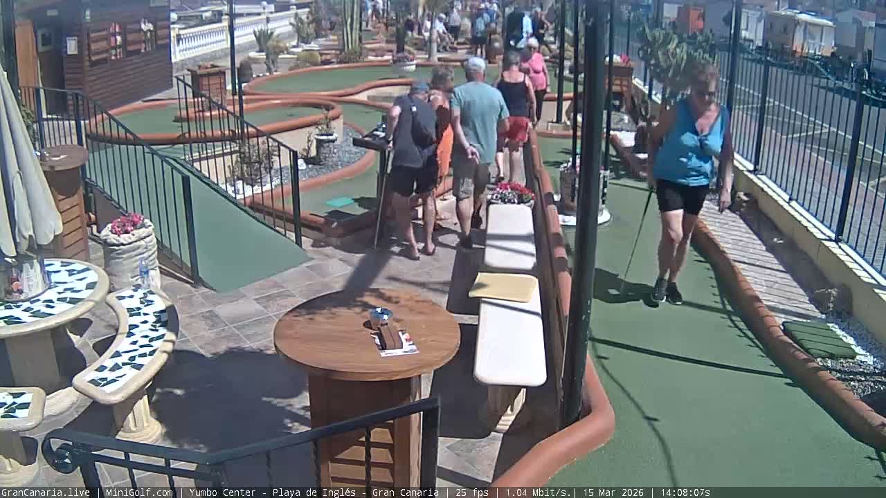 Gran Canaria, Yumbo Centrum Shopping Mall Mini Golf Field Live Cam - Playa del Inglés, San Bartolomé de Tirajana, Gran Canaria, Canary Islands (Canarias), Spain
